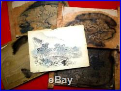 16-420 RARE Japanese Carving WOODBLOCK of Woodblock print book SOBUN