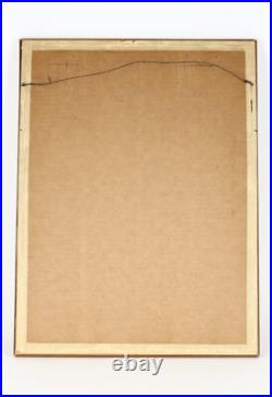 1800's Ando Hiroshige Framed Woodblock Print Swallows and Peaches