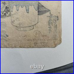 1840 Utagawa Kunisada Japanese Woodblock Print Ukiyo-e Kabuki & Bonsai In Snow