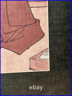 1855 Signed Utagawa Kunisada Japanese Woodblock Print Framed Kabuki Actor Scene