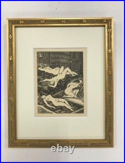 1925 Tsuguharu Foujita Original Woodblock Print Nude