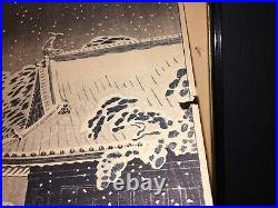 1930's Japanese Woodblock Print No Glass and Has Tear Damage