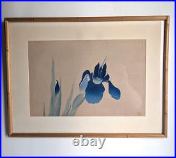 1930s Woodblock Print Iris After Ogata Korin Originally Edo Era Rimpa Style