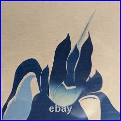 1930s Woodblock Print Iris After Ogata Korin Originally Edo Era Rimpa Style