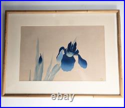 1930s Woodblock Print Iris After Ogata Korin Originally Edo Era Rimpa Style