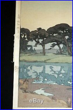 1935 Japanese Woodblock Print Suzukawa Pencil signed Hiroshi Yoshida (ToS)#9