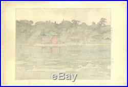 1937 Hiroshi Yoshida JIZURI Seal PENCIL Signed Shakujii Original Japanese Print