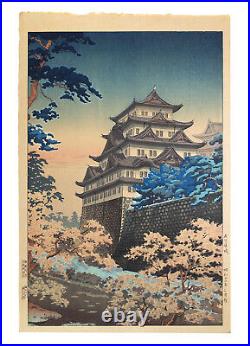 1937 Vintage Original Tsuchiya Koitsu Japanese Woodblock Print Nagoya Castle