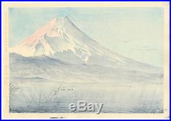 1940 Orig TOKURIKI TOMIKICHIRO Japanese Woodblock Print Fuji From West IZU