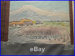 1940 Orig TOKURIKI TOMIKICHIRO Japanese Woodblock Print Fuji from Egawa House