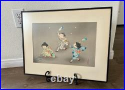 1950 Hitoshi Kiyohara Signed Wood Block Print Japanese Art 15/19 Inches Framed