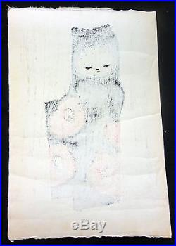 1950s Japanese Woodblock Print Camellia by Kaoru Kawano (1916-1965) (New)