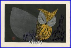 1960's Kaoru Kawano Orig JAPANESE Woodblock Print Moonlight Night