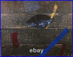 1960s MCM ABSTRACT MODERN JAPANESE WOODBLOCK PRINT Sosaku Hanga HIDEO HAGIWARA