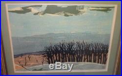 1962 Tamami Shima Japanese Woodblock Print 2/50 A View of The Ocean