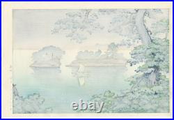 1970's Tsuchiya Koitsu JAPANESE Woodblock Print Spring Rain at Matsushima