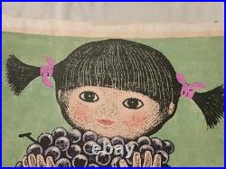 1973 Masaaki Miyazawa Japanese Woodblock Print Girl with Grapes Signed 187/200