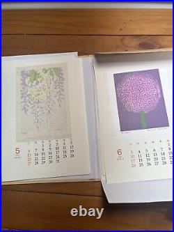 2012 calendar Japanese woodblock prints 12 Prints Kunio Kaneko + signed letter