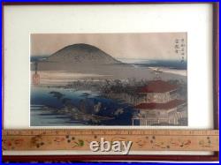(2) Antique Hiroshige Japanese Woodblock Print 1st Edition Pair