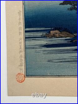 (2) Antique Hiroshige Japanese Woodblock Print 1st Edition Pair