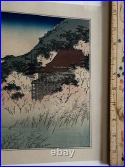 (2) Antique Hiroshige Japanese Woodblock Print 1st Edition Pair
