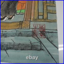 2 Colorful Japanese Woodblock PRINT Style VTG Cultural POSTER Paper PUB Pawn