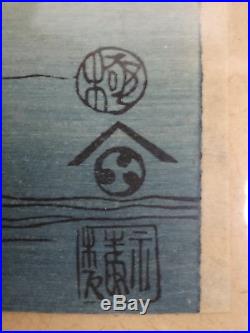 3x original japanischer Farbholzschnitt, Japanese wood block print Hiroshige