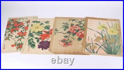(4) Nishimura Hodo 20th c. Japanese Floral Woodblock Prints