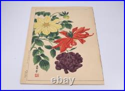 (4) Nishimura Hodo 20th c. Japanese Floral Woodblock Prints