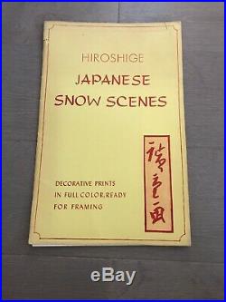6 Hiroshige ORIGINAL-RARE Vintage Japanese Woodblock Village Snow Prints -1940s
