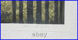 AKEMI INAGAKI-Japanese Modernist-Hand Signed LIM. ED Woodblock-Forest Clearing