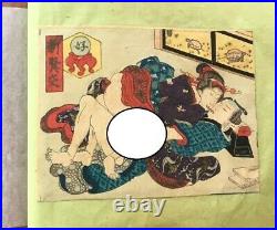 ALBUM of 10 Original Japanese Woodblock Prints KUNISADA Shunga