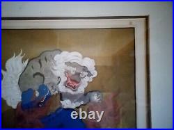 After Hoitsu Sakai Lions Woodblock Early 20th Century