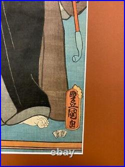 An Antique Framed Japanese Woodblock Print Diptych