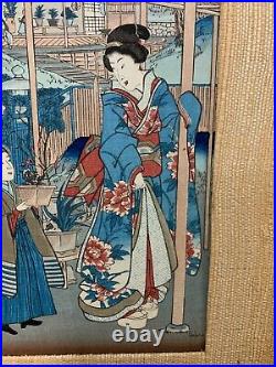 An Antique Japanese Framed Woodblock Print