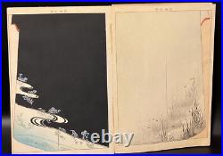 Antipue Japanese Woodblock Print Book Kimono Hinagata Textile Pattern swatch