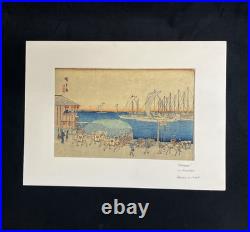 Antique 1840s Woodblock PrintView of Takanawa by Utagawa Hiroshige 9.5 x 14.25