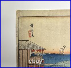 Antique 1840s Woodblock PrintView of Takanawa by Utagawa Hiroshige 9.5 x 14.25