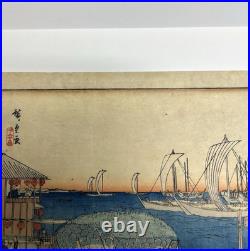Antique 1840s Woodblock PrintView of Takanawa by Utagawa Hiroshige 9.5 x 14.25