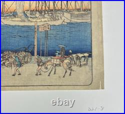 Antique 1840s Woodblock PrintView of Takanawa by Utagawa Hiroshige 9.5 x 14.25