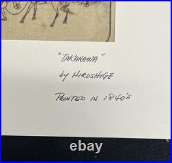 Antique 1840s Woodblock PrintView of Takanawa by Utagawa Hiroshige 9.5 x 14.25