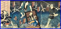 Antique 1861 Japanese Woodblock Print OnboboriGhost Story Utagawa Kunisada