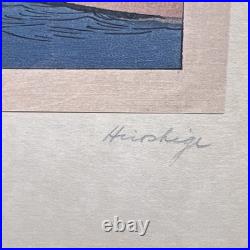 Antique 19th c Woodblock Print Utagawa Hiroshige II Sumida River Tokyo Japan