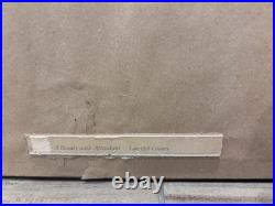 Antique Art Large Japanese Woodblock Print, A Beauty with Attendant, 42 x 21