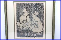 Antique Asian Woodblock Print Unsigned