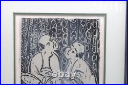 Antique Asian Woodblock Print Unsigned
