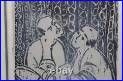 Antique Asian Woodblock Print Unsigned