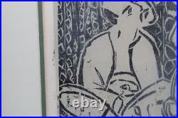 Antique Asian Woodblock Print Unsigned