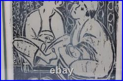Antique Asian Woodblock Print Unsigned