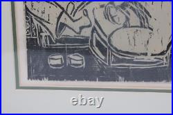 Antique Asian Woodblock Print Unsigned